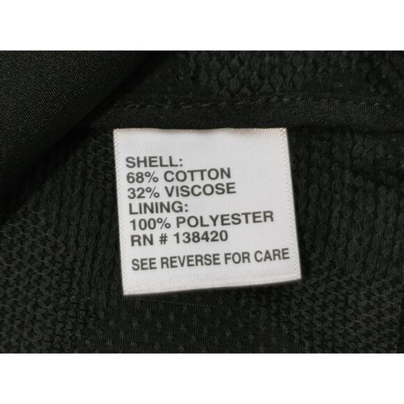 Per-Se Blazer Jacket Single Button Notch Textured Front Pockets Black Womens 2 - Picture 4 of 9